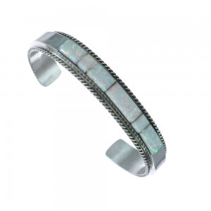 Native American Navajo Opal Genuine Sterling Silver Cuff Bracelet JX123909