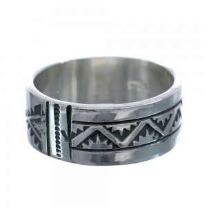 Native American Navajo Authentic Sterling Silver Ring Size 12-3/4 JX124041