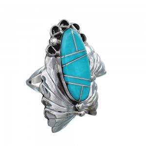 Native American Navajo Turquoise Sterling Silver Ring Size 10 JX124132
