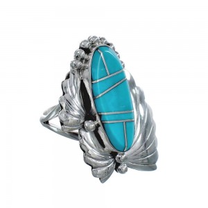 Native American Navajo Turquoise Sterling Silver Ring Size 10 JX124133
