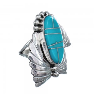 Native American Navajo Turquoise Sterling Silver Ring Size 8 JX124134