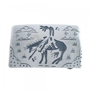 Native American Navajo Sterling Silver End Of The Trail Belt Buckle JX124335