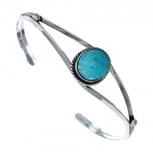 Native American Sterling Silver And Turquoise Navajo Cuff Bracelet AX124660