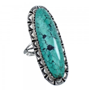Native American Sterling Silver And Turquoise Ring Size 5 AX124597