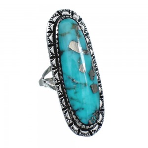 Native American Sterling Silver And Turquoise Ring Size 5-1/4 AX124598