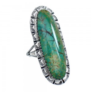 Native American Sterling Silver And Turquoise Ring Size 5-1/4 AX124599