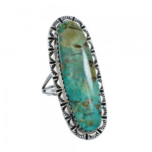 Native American Sterling Silver And Turquoise Ring Size 5-3/4 AX124606