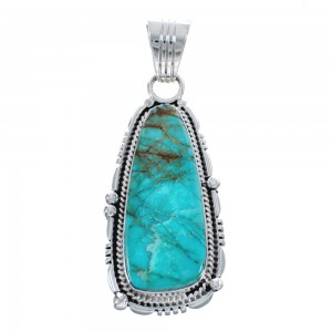 Authentic Sterling Silver And Turquoise Navajo Pendant AX124399