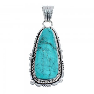 Authentic Sterling Silver And Turquoise Navajo Pendant AX124400
