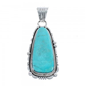 Authentic Sterling Silver And Turquoise Navajo Pendant AX124401