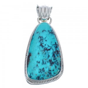 Turquoise Native American Genuine Sterling Silver Pendant AX124484