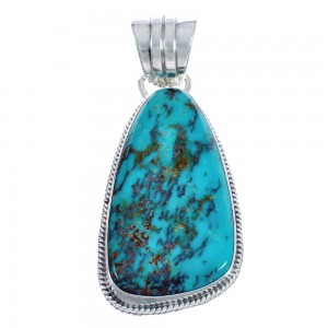Turquoise Native American Genuine Sterling Silver Pendant AX124485