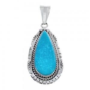 Genuine Sterling Silver Turquoise Navajo Pendant AX124437