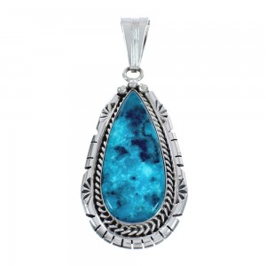 Genuine Sterling Silver Turquoise Navajo Pendant AX124442