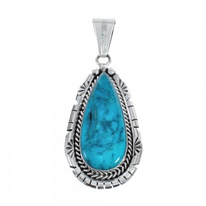 Genuine Sterling Silver Turquoise Navajo Pendant AX124445
