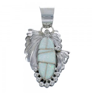 Native American Navajo Opal Authentic Sterling Silver Pendant JX124521