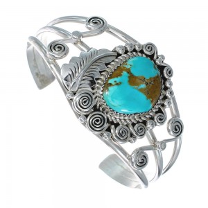 Native American Sterling Silver Turquoise Cuff Bracelet AX124829