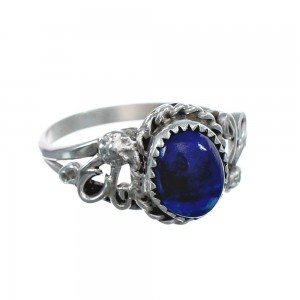 Native American Sterling Silver Lapis Ring Size 9 AX124868