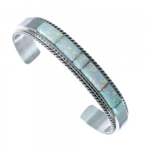 Native American Navajo Opal Sterling Silver Jewelry Cuff Bracelet JX124978
