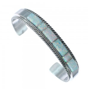 Native American Navajo Opal Sterling Silver Jewelry Cuff Bracelet JX124979