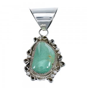 Native American Navajo Turquoise Genuine Sterling Silver Pendant AX125502