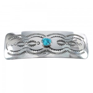 Navajo Sterling Silver Turquoise Hair Barrette AX125154