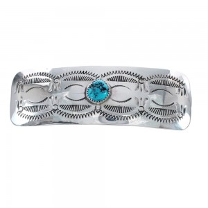 Navajo Sterling Silver Turquoise Hair Barrette AX125157