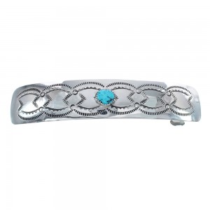Navajo Sterling Silver Turquoise Hair Barrette AX125162