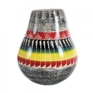 Native American Pottery Hand Crafted Navajo Pot By Agnes Woods JX125379