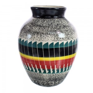Native American Pottery Hand Crafted Navajo Pot By Agnes Woods JX125375
