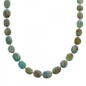 Native American Sterling Silver Turquoise Bead Necklace AX125585