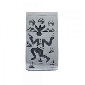 Kachina Figure Genuine Sterling Silver Native American Money Clip AX126614