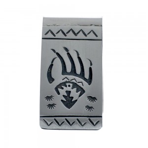 Bear Paw Genuine Sterling Silver Native American Money Clip AX126659