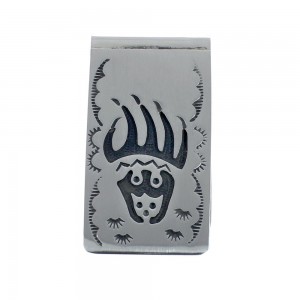 Bear Paw Genuine Sterling Silver Native American Money Clip AX126660