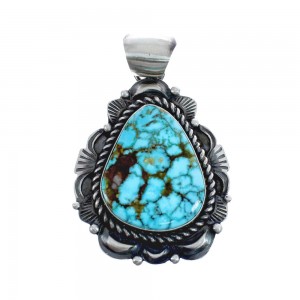 Native American Navajo Genuine Sterling Silver And Turquoise Pendant JX126606