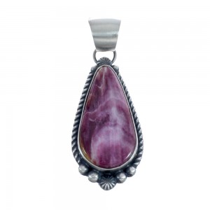 Authentic Navajo Purple Oyster Shell Sterling Silver Pendant JX126620