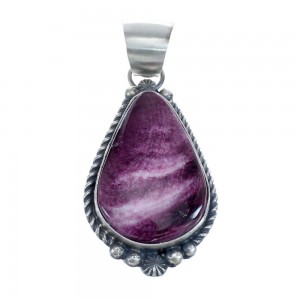 Authentic Navajo Purple Oyster Shell Sterling Silver Pendant JX126628