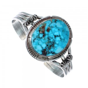 Sonoran Gold Turquoise Authentic Sterling Silver Navajo Cuff Bracelet JX126632