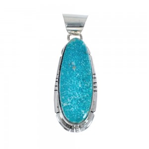 Native American Navajo Genuine Turquoise Sterling Silver Pendant JX126536