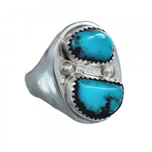 Turquoise Navajo Genuine Sterling Silver Ring Size 10 JX126547