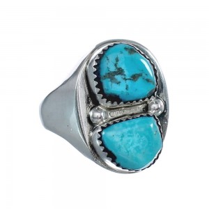 Turquoise Navajo Genuine Sterling Silver Ring Size 11-1/2 JX126551