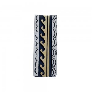 Native American Sterling Silver 12KGF Water Wave Money Clip JX126433