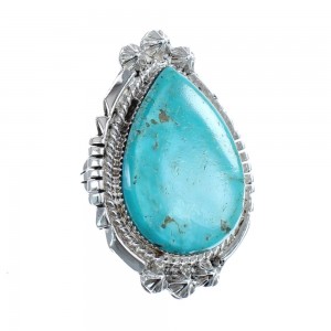 Native American Turquoise Sterling Silver Ring Size 5-3/4 JX126466