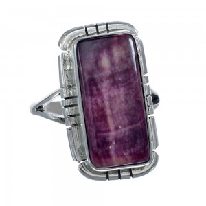 Purple Oyster Shell Navajo Sterling Silver Ring Size 9-1/4 AX125794