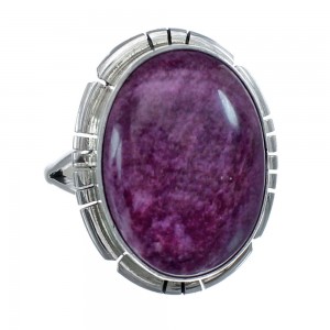 Purple Oyster Shell Navajo Sterling Silver Ring Size 9 AX125796