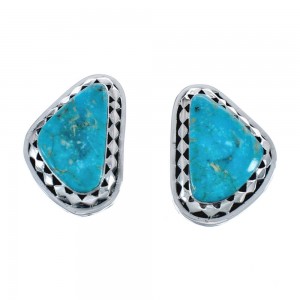 Native American Sterling Silver Turquoise Post Earrings AX125996