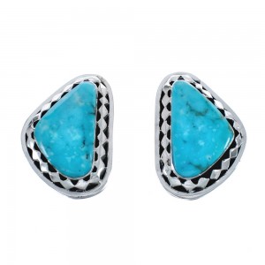 Native American Sterling Silver Turquoise Post Earrings AX125998
