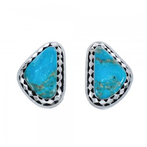 Native American Sterling Silver Turquoise Post Earrings AX125999