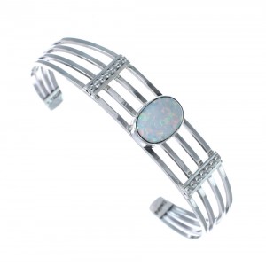 Opal Genuine Sterling Silver Navajo Cuff Bracelet AX125873