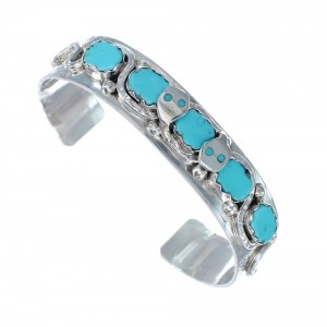 Turquoise Sterling Silver Zuni Snake Cuff Bracelet AX125917